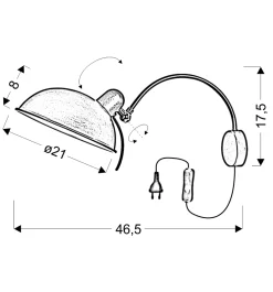 Sklep Kaja Designerska lampa ścienna z wtyczką 21-53800 NORA | Kaja Oświetlenie