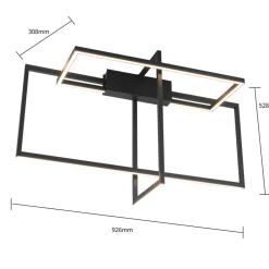 Online Designerska lampa sufitowa LED 4000K LP-980/3D4 BK z serii FRAME 3D Żyrandole Nowoczesne