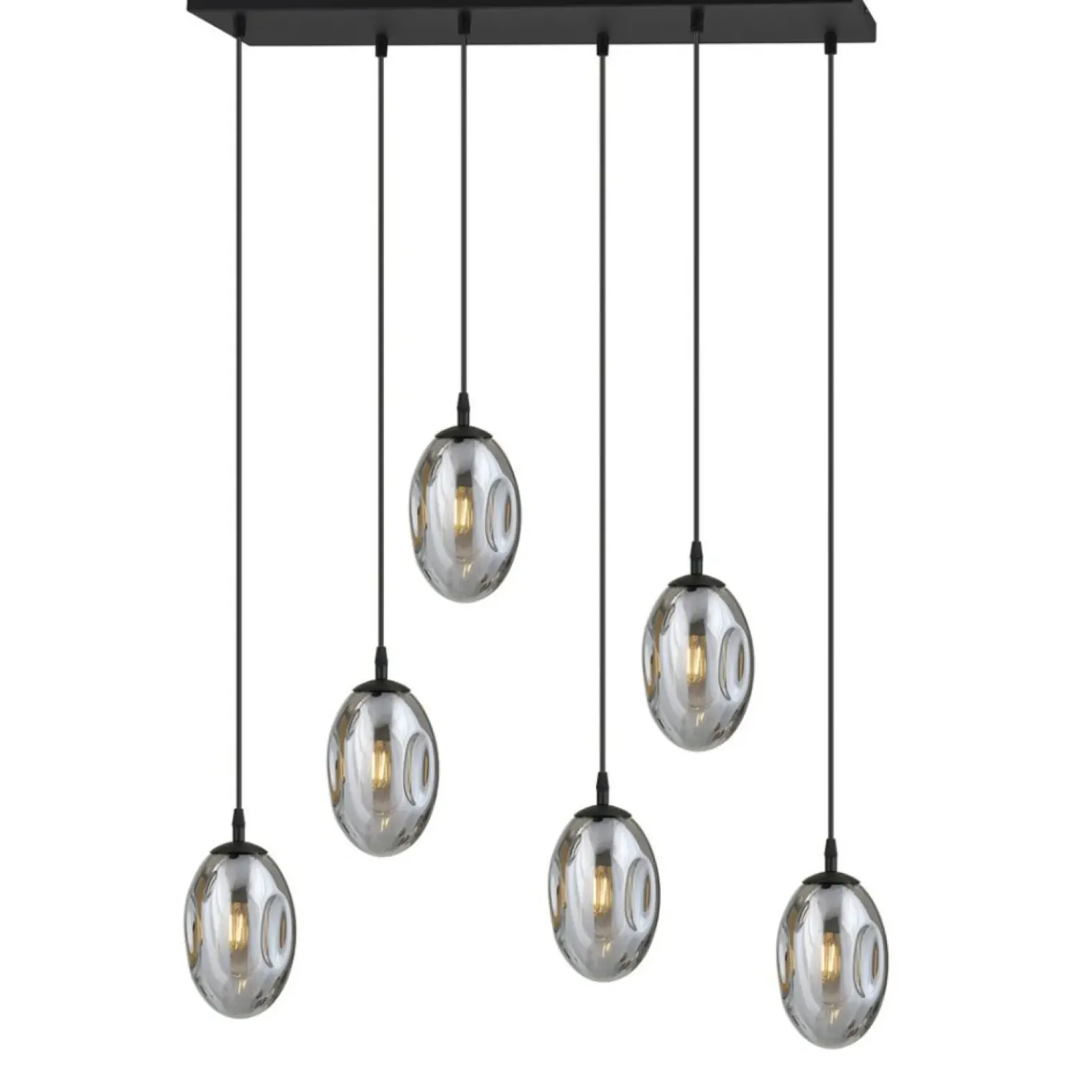 Flash Sale Designerska lampa wisząca z grafitowymi kloszami 1266/6 z serii ASTRAL Żyrandole Nowoczesne