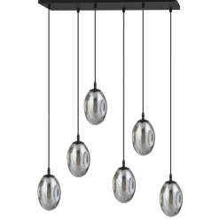 Flash Sale Designerska lampa wisząca z grafitowymi kloszami 1266/6 z serii ASTRAL Żyrandole Nowoczesne