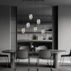 Flash Sale Designerska lampa wisząca z grafitowymi kloszami 1266/6 z serii ASTRAL Żyrandole Nowoczesne