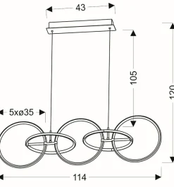 Best Designerska lampa wisząca LED nad stół A0022-350 KOS | Kaja Żyrandole Nowoczesne