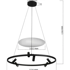 Cheap Designerska lampa wisząca obręcz LP-907/1P BK ALMERIA | Kaja Żyrandole Nowoczesne