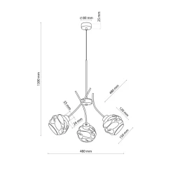 Clearance Designerska lampa wisząca z nietypowymi kloszami TK 5748 z serii ZULIA Żyrandole Nowoczesne