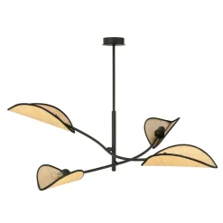 New Designerska lampa z rattanowymi abażurami 1108/4 LOTUS | Kaja Żyrandole Nowoczesne