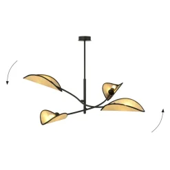 New Designerska lampa z rattanowymi abażurami 1108/4 LOTUS | Kaja Żyrandole Nowoczesne