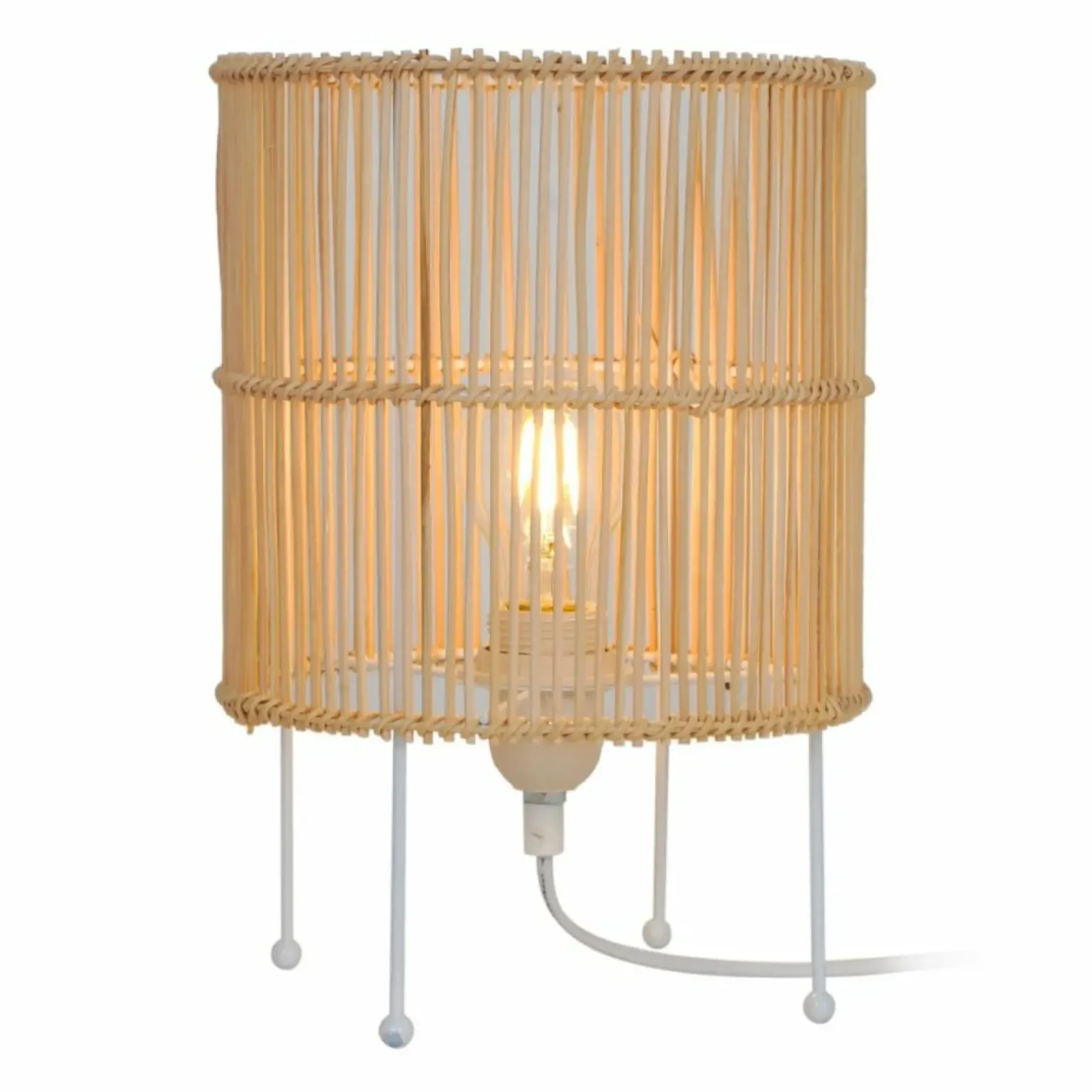 Sklep Kaja Designerska lampka nocna z drewnianym abażurem T19073D-D20 - EDIN