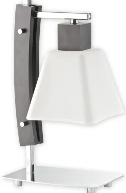 Sklep Kaja Dreno lampka stołowa 1 pł. / drewno (wenge) + chrom LEMIR