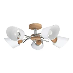 Sklep Kaja Drewniana, abażurowa lampa sufitowa w stylu retro 8341574 METTE | Kaja