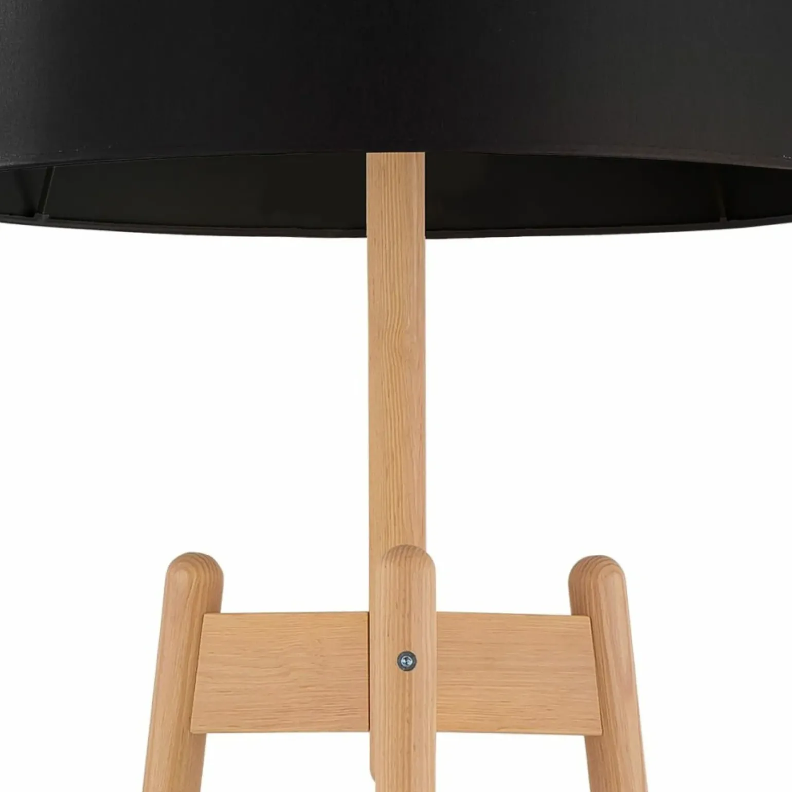 Sklep Kaja Drewniana lampa podłogowa z czarnym abażurem TK 5425 z serii PEREZ