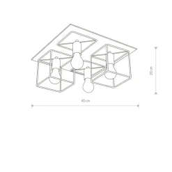 New Drewniana lampa sufitowa z drucianymi elementami 9044 | Kaja Żyrandole Nowoczesne