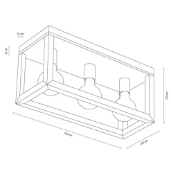 Outlet Drewniana lampa sufitowa z chromowanymi oprawkami 9158374 KAGO | Kaja Żyrandole Nowoczesne