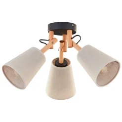 New Drewniana lampa sufitowa z 3 abażurami TK 574 VAIO | Kaja Oświetlenie Żyrandole Nowoczesne