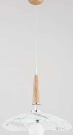 Best Sale Drewniana lampa wisząca z nietypowym kloszem AL 60937 | Kaja Żyrandole Nowoczesne