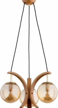 Cheap Drewniana lampa wisząca z ozdobnymi kloszami AL 62325 INSO | Kaja Żyrandole Nowoczesne