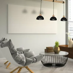 Best Sale Drewniana lampa wisząca z trzema kloszami MLP7226 z serii ERIK | Kaja Oświetleni Żyrandole Nowoczesne