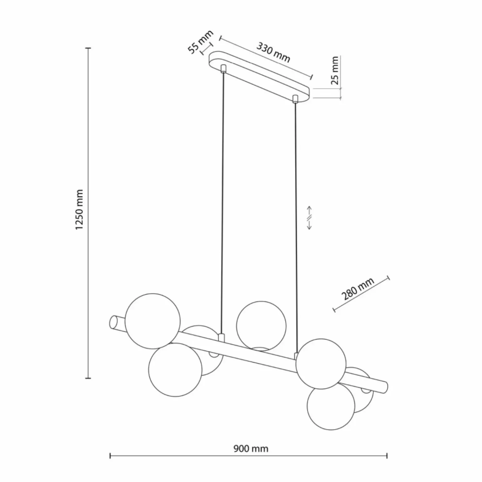 Best Drewniana lampa wisząca z białymi kulami TK 5905 ESTERA WOOD | Kaja Żyrandole Nowoczesne