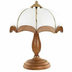 Sklep Kaja Drewniana lampka stołowa w złocie AL 769 SIKORKA | Kaja Oświetlenie