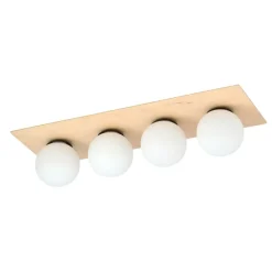 Fashion Drewniana listwa sufitowa z okrągłymi kloszami 1142/4 KENZO | Kaja Żyrandole Nowoczesne