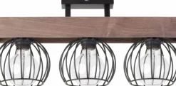 Online Drewniana listwa sufitowa z drucianymi kloszami SIG 31573 MILAN Żyrandole Nowoczesne