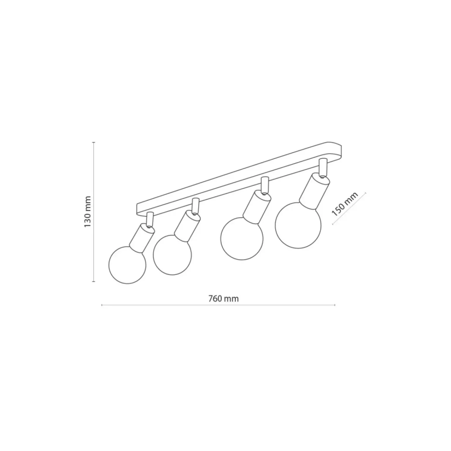 Store Drewniana listwa z czarnymi oprawkami TK 4752 z serii SIMPLY WOOD Żyrandole Nowoczesne