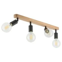 Store Drewniana listwa z czarnymi oprawkami TK 4752 z serii SIMPLY WOOD Żyrandole Nowoczesne