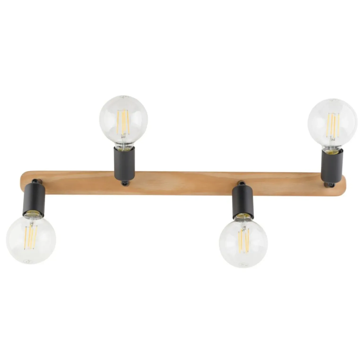 Store Drewniana listwa z czarnymi oprawkami TK 4752 z serii SIMPLY WOOD Żyrandole Nowoczesne