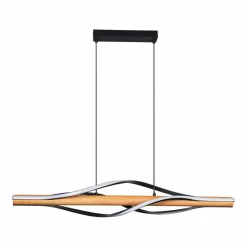 Outlet Drewniana, pozioma lampa wisząca LED P230857003 BAEZ | Kaja Żyrandole Nowoczesne