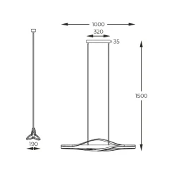 Outlet Drewniana, pozioma lampa wisząca LED P230857003 BAEZ | Kaja Żyrandole Nowoczesne