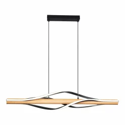 Outlet Drewniana, pozioma lampa wisząca LED P230857003 BAEZ | Kaja Żyrandole Nowoczesne