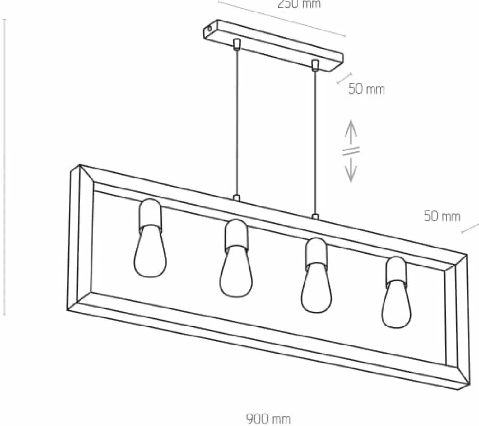 Online Drewniana ramka wisząca, nad stół TK 4276 METRO | Kaja Oświetlenie Żyrandole Nowoczesne