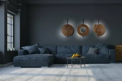 Sklep Kaja Drewniany kinkiet ścienny, w kształcie koła 7655 | Kaja Oświetlenie