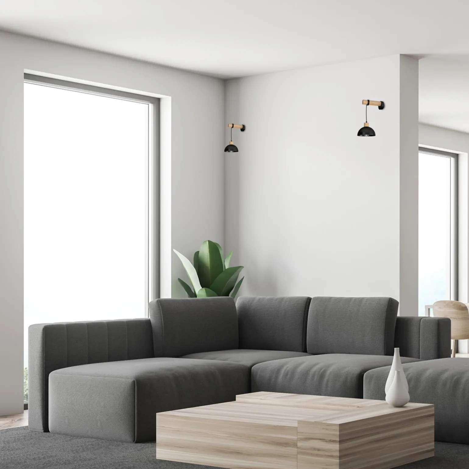 Sklep Kaja Drewniany kinkiet ścienny, regulowana długość MLP7224 z serii ERIK | Kaja Oświet