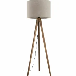 Sklep Kaja Drewniany trójnóg z lnianym abażurem TK 16018 GRAND ORZECH | Kaja