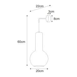 Sklep Kaja Druciana, dekoracyjna lampa ścienna K-4523 ARVI BLACK | Kaja