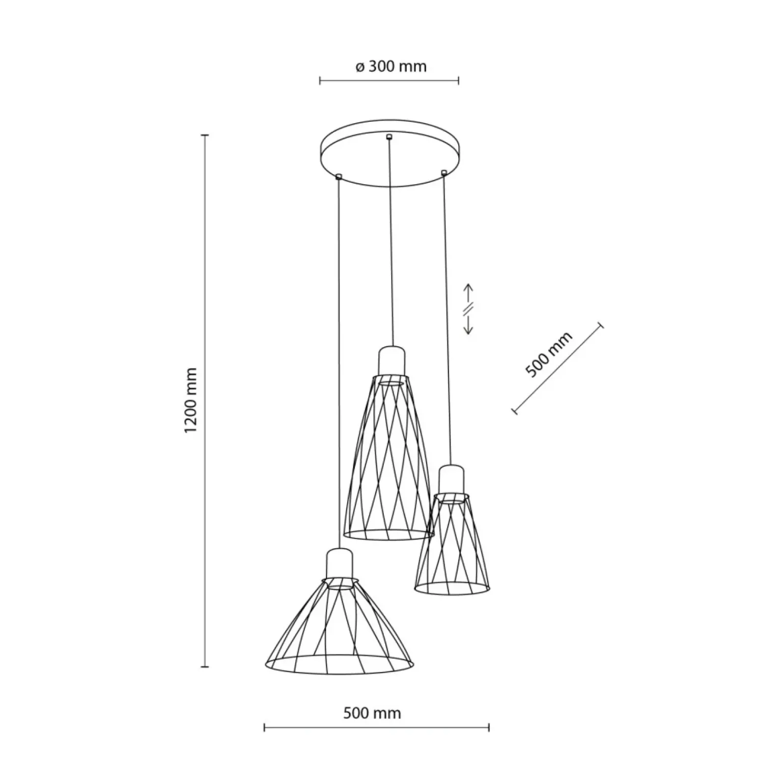 Best Sale Druciana lampa wisząca do salonu TK 10188 MODESTO WOOD SOSNA | Kaja Żyrandole Nowoczesne