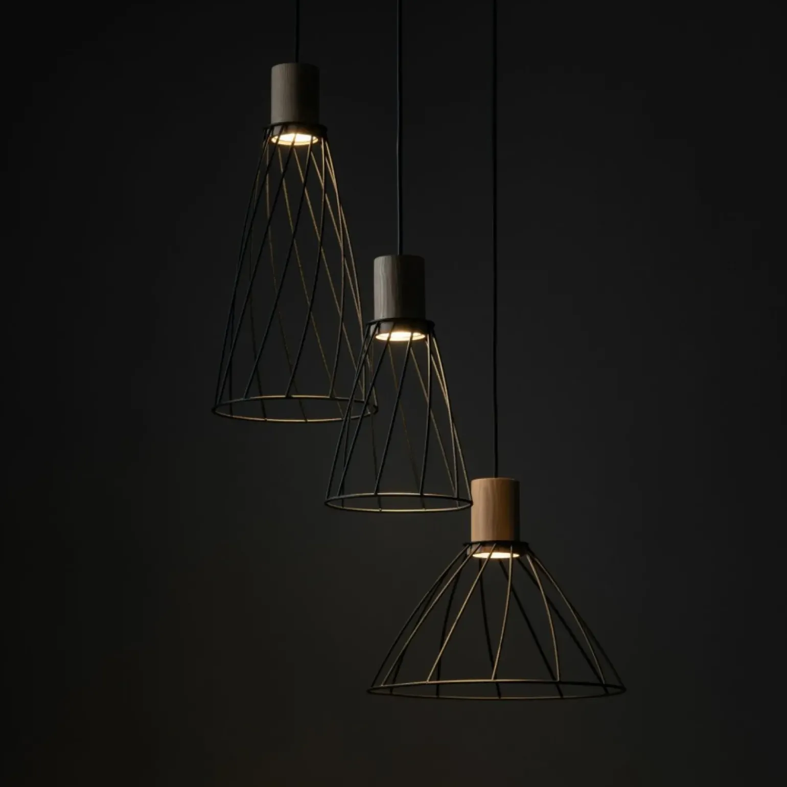 Best Sale Druciana lampa wisząca do salonu TK 10188 MODESTO WOOD SOSNA | Kaja Żyrandole Nowoczesne