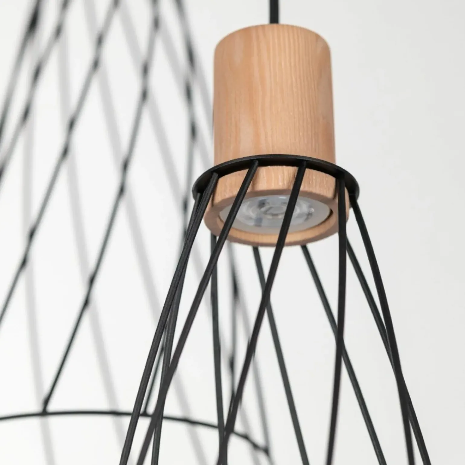 Best Sale Druciana lampa wisząca do salonu TK 10188 MODESTO WOOD SOSNA | Kaja Żyrandole Nowoczesne