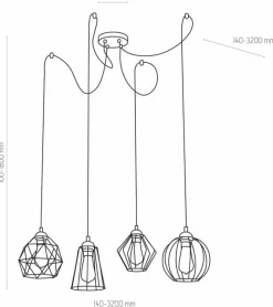 Cheap Druciana lampa wisząca typu pająk TK 1646 GALAXY | Kaja Oświetlenie Żyrandole Nowoczesne