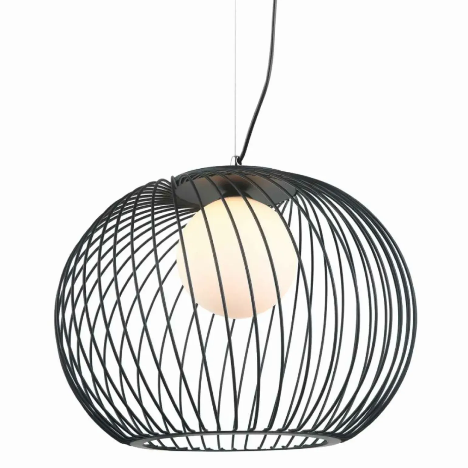 Best Druciana lampa wisząca z kloszem MDM-3842-1 BK CLARISA | Kaja Żyrandole Nowoczesne