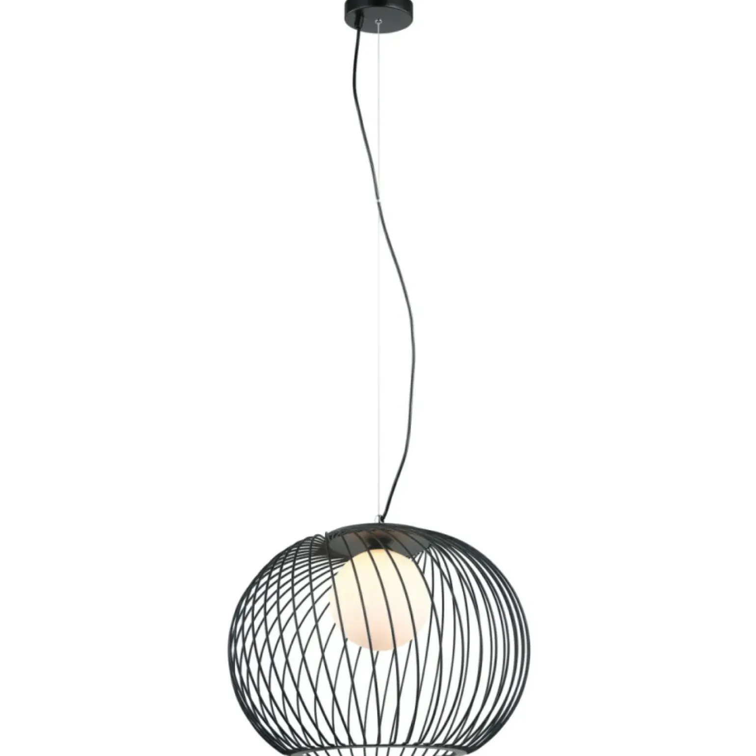 Best Druciana lampa wisząca z kloszem MDM-3842-1 BK CLARISA | Kaja Żyrandole Nowoczesne