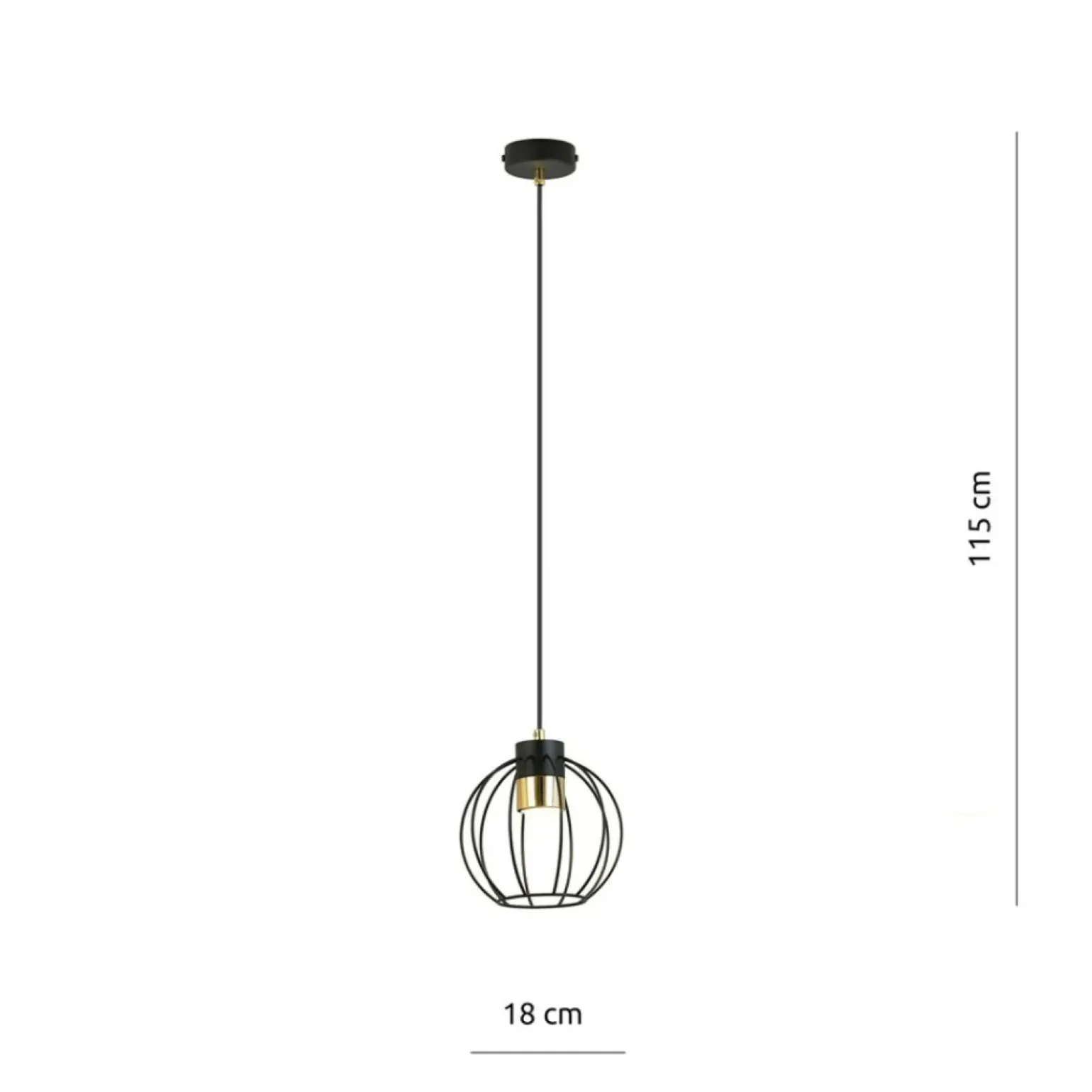 Clearance Druciana lampa wisząca ze złotym akcentem 1200/1 z serii AJAX | Kaja Żyrandole Nowoczesne