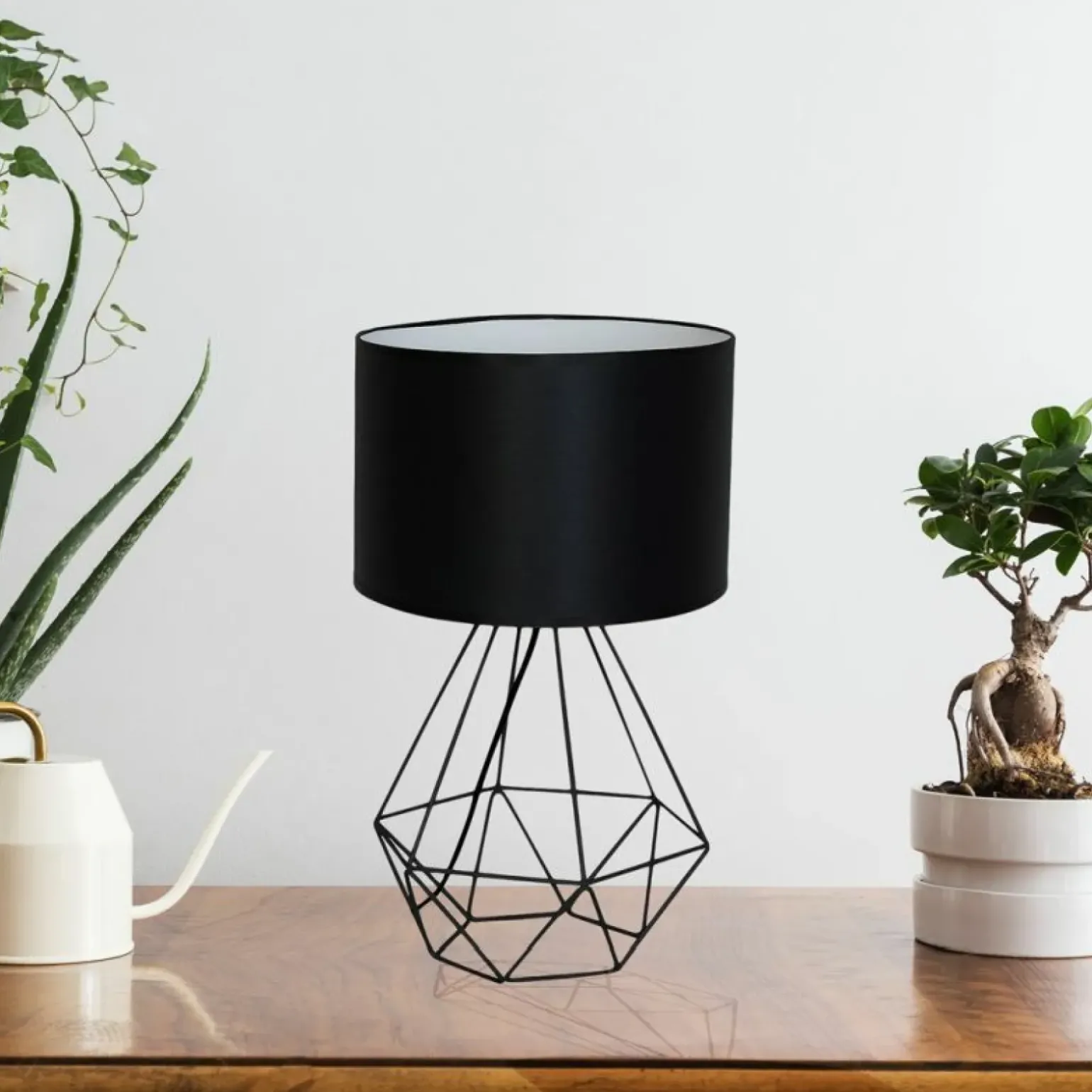 Sklep Kaja Druciana lampka stołowa z abażurem MLP7201 BASKET | Kaja Oświetlenie