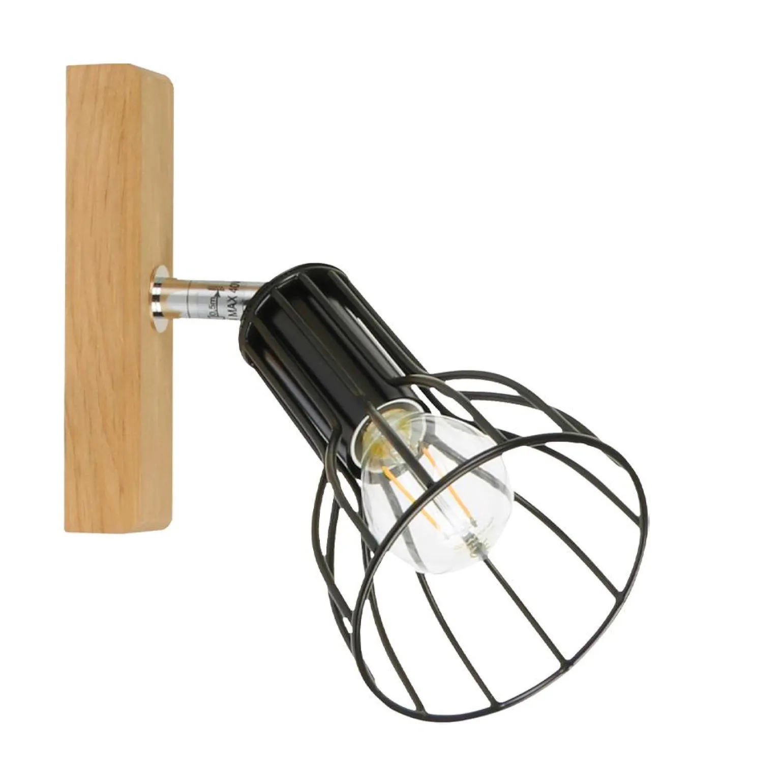 Sklep Kaja Druciany kinkiet na dębowej podstawie 2344174 MEGAN WOOD | Kaja