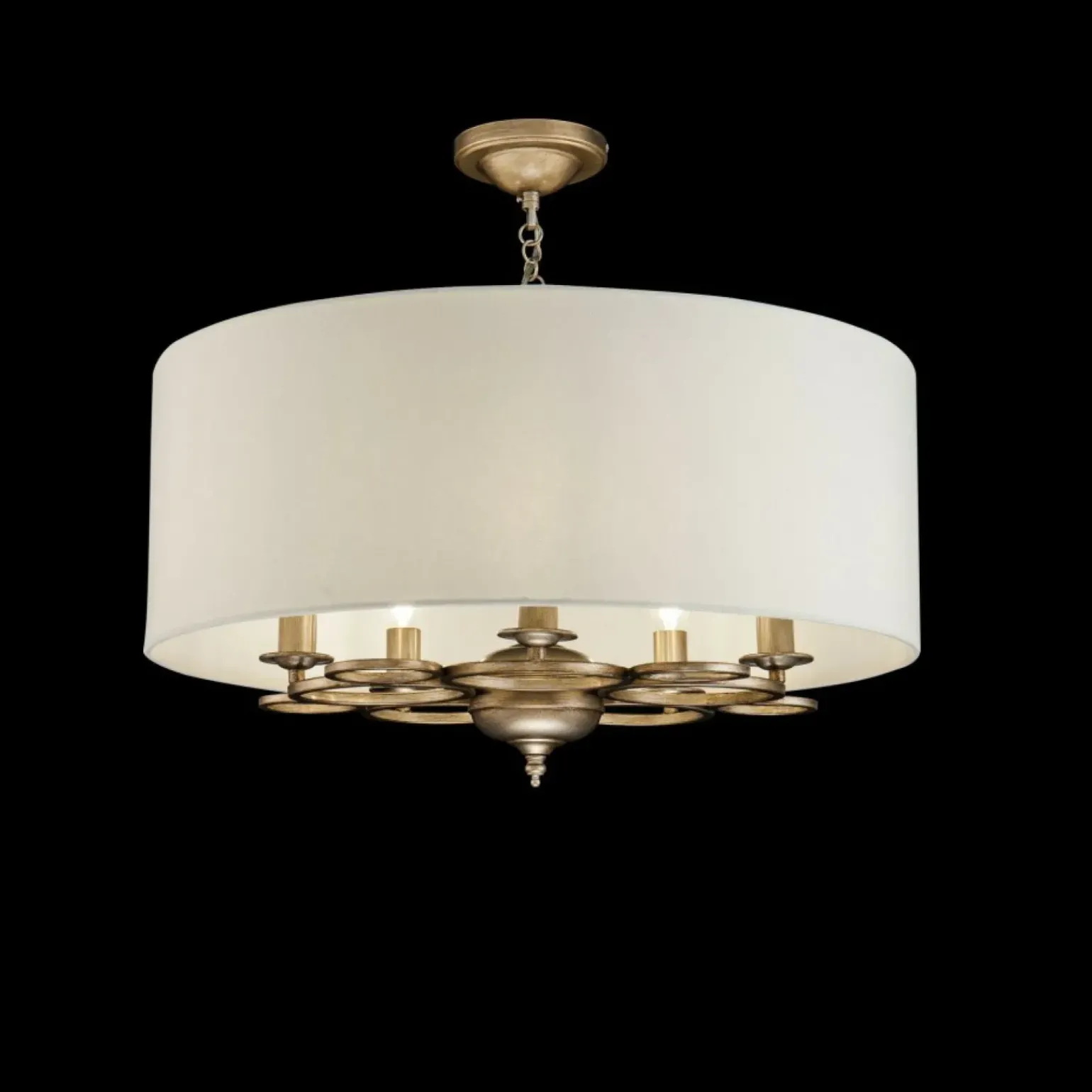 Best Sale Duża, abażurowa lampa wisząca do salonu H007PL-05G ANNA | Kaja Żyrandole Nowoczesne