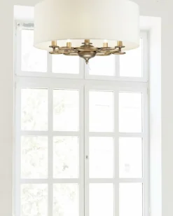 Best Sale Duża, abażurowa lampa wisząca do salonu H007PL-05G ANNA | Kaja Żyrandole Nowoczesne