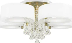 Fashion Duża biało-złota lampa sufitowa DRS8006/5 21QG ANTILA | Kaja Żyrandole Nowoczesne