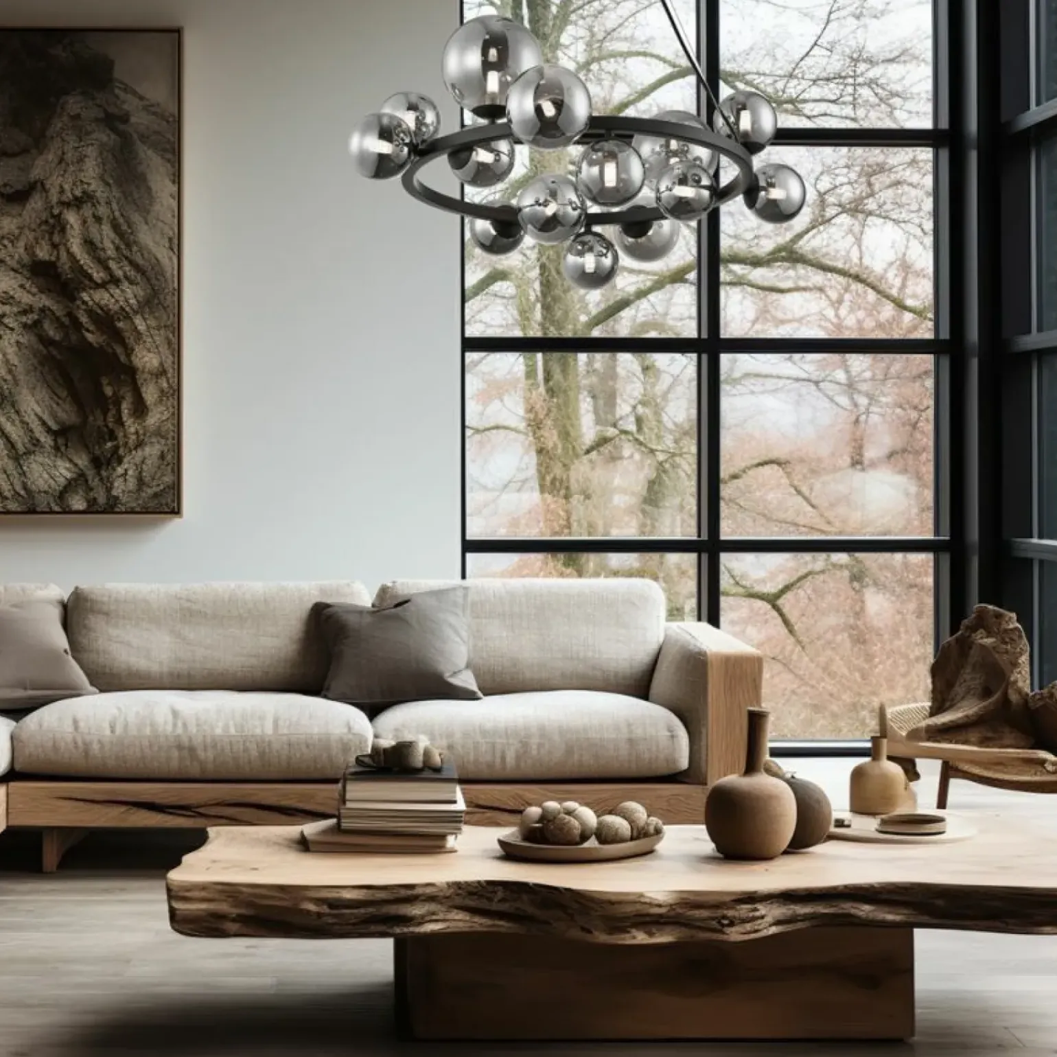 Best Duża, czarna lampa wisząca, koło z kloszami ML0334 MILA | Kaja Żyrandole Nowoczesne