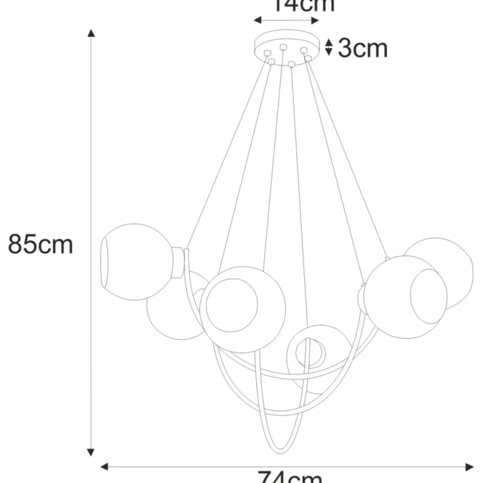Store Duża, dekoracyjna lampa wisząca do salonu K-2629 SIRIUS | Kaja Żyrandole Nowoczesne