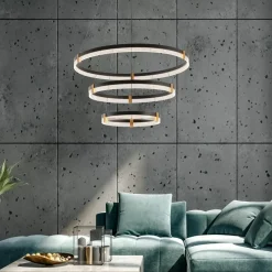 Discount Duża, efektowna lampa na antresolę LP-0407/3P BK PLUM | Kaja Żyrandole Nowoczesne